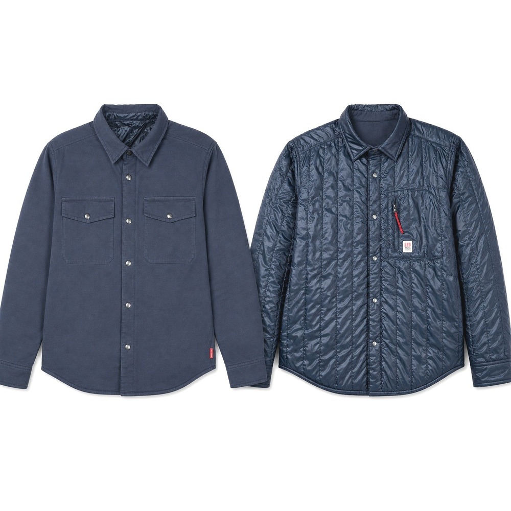Topo Designs Reversible Insulated Shirt Jacket Mens Medium Navy Quilted Gorpcore